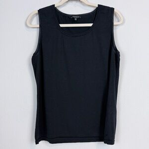 Lafayette 148 New York Black Silk Blend Knit Sleeveless Shell XL